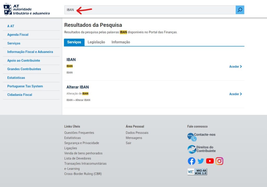 Autoridade Tribut Ria Registrando Ou Alterando O Iban Portal